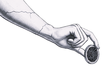 hand holding a token